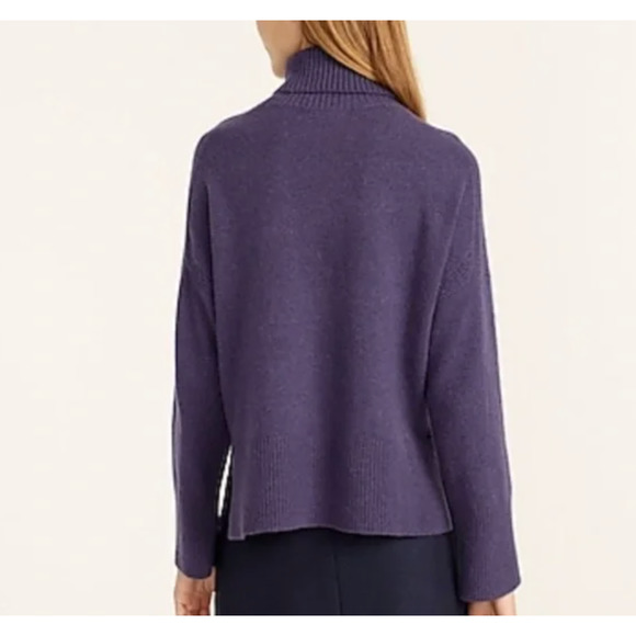 NWOT J crew turtleneck sweater super soft yarn ink shadow purple Size s - Picture 2 of 3